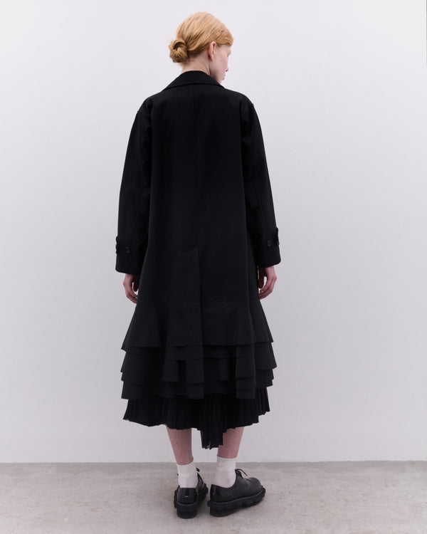 Tao - Women’s Ruffle Hem Coat - (Black)