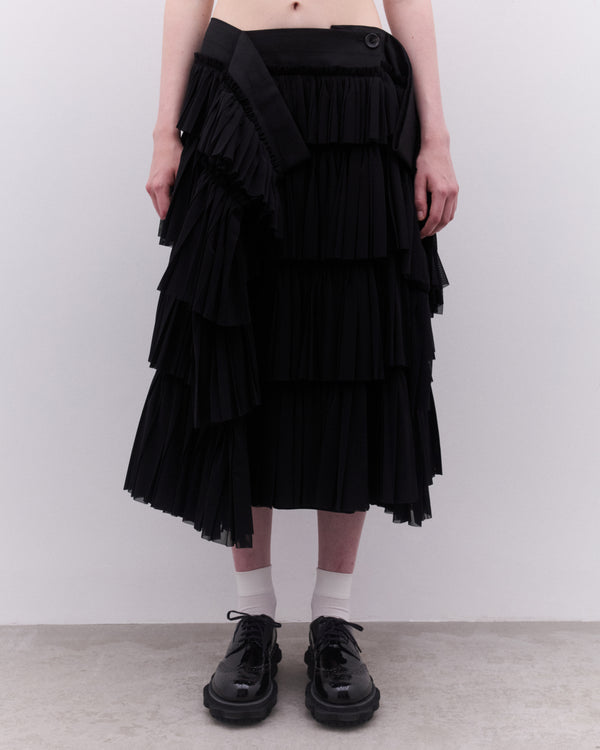 Tao - Women’s Tulle Ruffle Skirt - (Black)