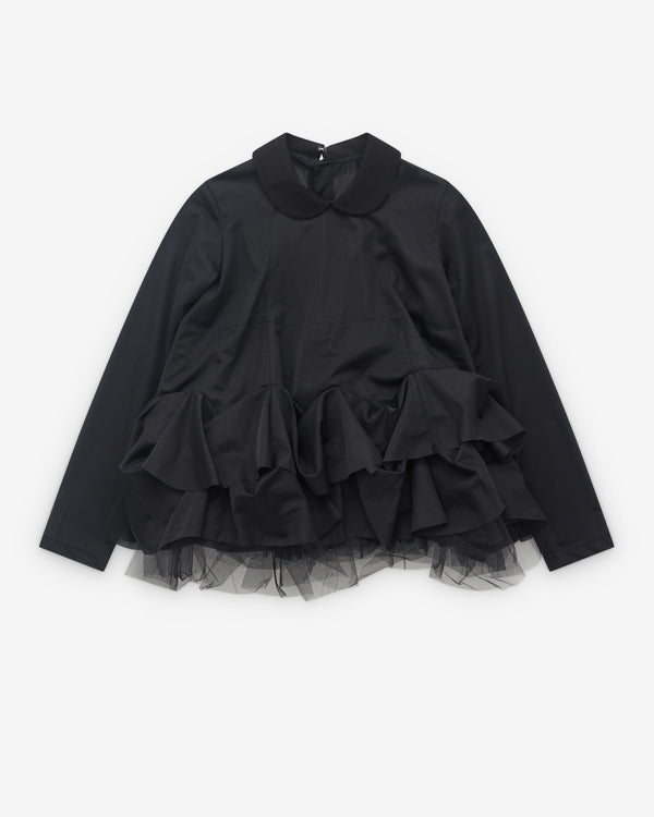 Tao - Women’s Tulle Peplum Top - (Black)