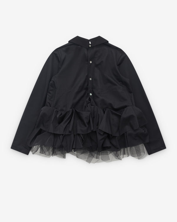 Tao - Women’s Tulle Peplum Top - (Black)