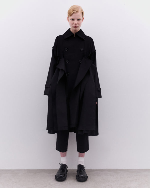 Tao - Women’s Drape Trench Coat - (Black)