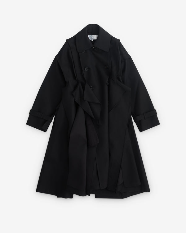 Tao - Women’s Drape Trench Coat - (Black)