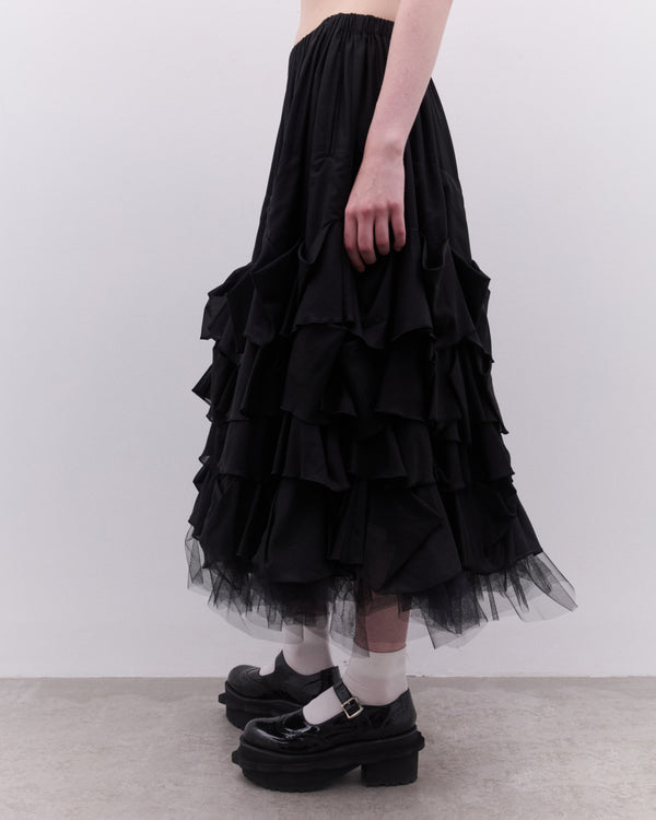 Tao - Women’s Gathered Tulle Skirt - (Black)