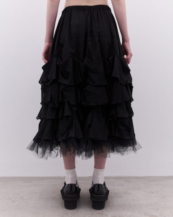 Tao - Women’s Gathered Tulle Skirt - (Black)