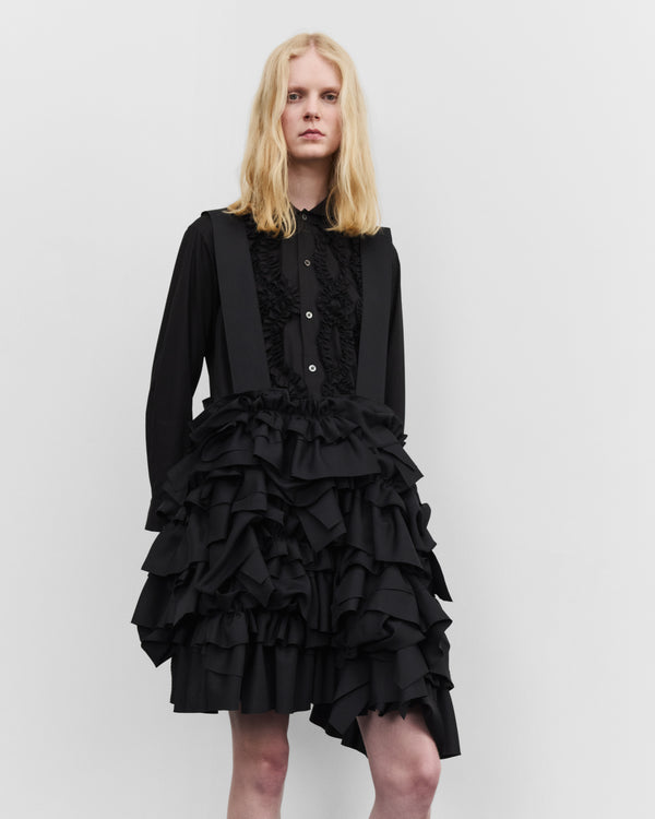 Tao - Women's Tiered Pinafore Skirt - (Black)