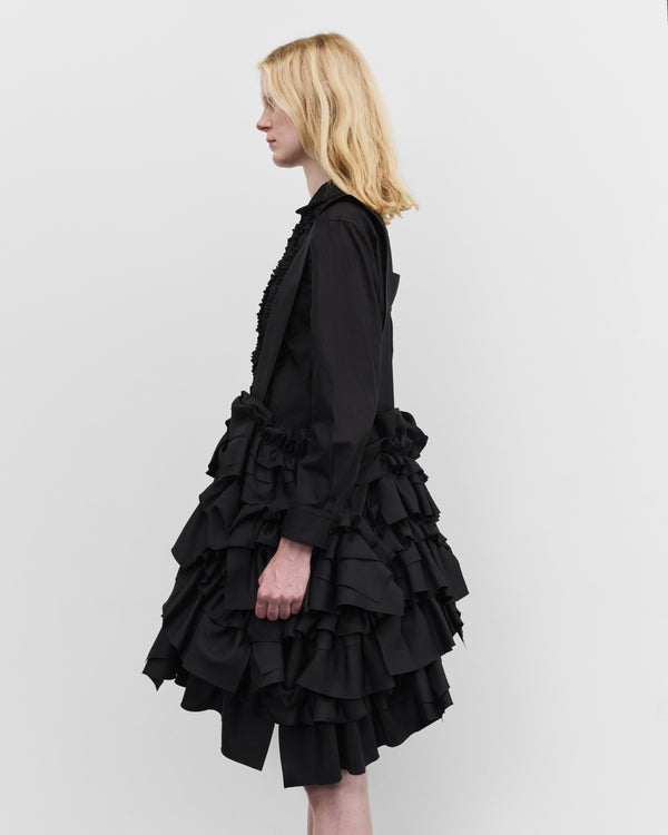 Tao - Women's Tiered Pinafore Skirt - (Black)