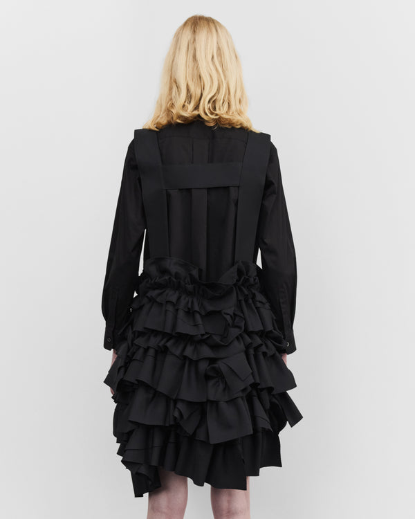Tao - Women's Tiered Pinafore Skirt - (Black)