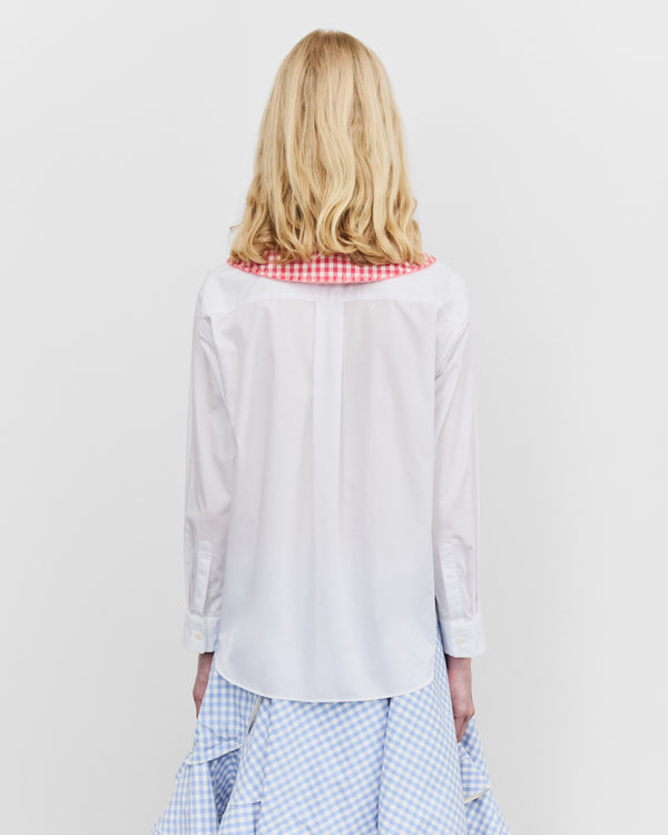 Tao - Women's Peter Pan Collar Shirt - (White/Red)