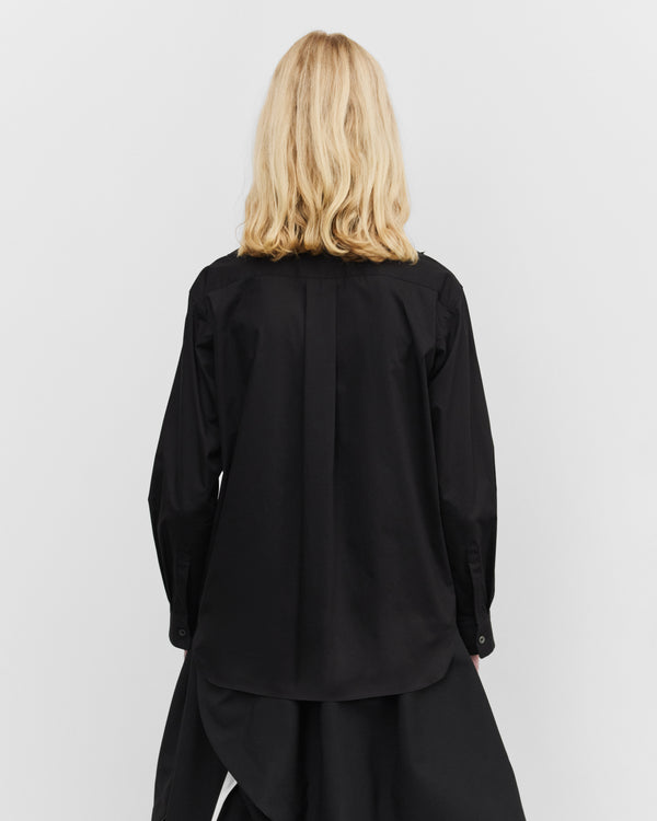 Tao - Women's Peter Pan Collar Ruffle Shirt - (Black)