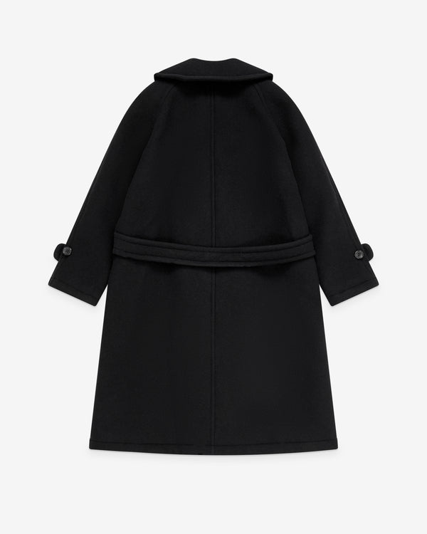 Tao - Women's Belted Peter Pan Collar Coat - (Black)