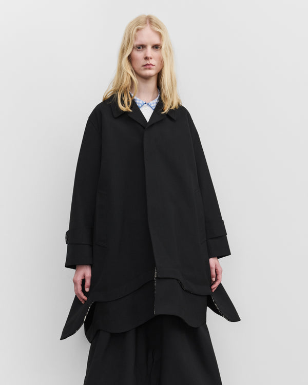 Tao - Women's Double Layer Coat - (Black)