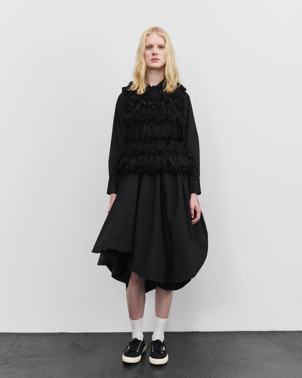 Tao - Women's Layered Crochet Tulle Top - (Black)