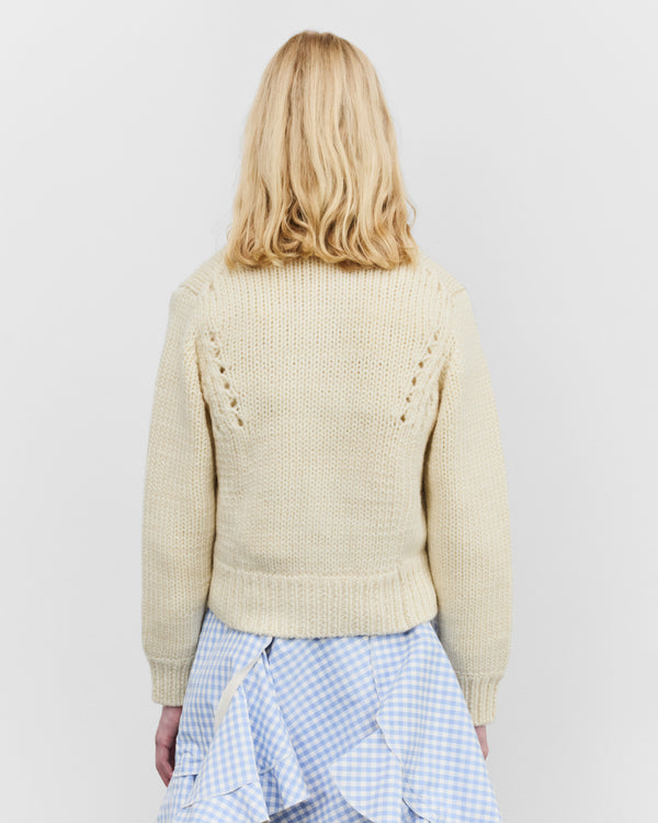 Tao - Women's Crochet Motif Cardigan - (Ecru)