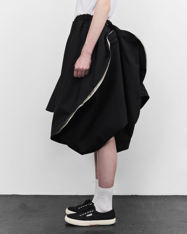 Tao - Women's  Asymmetric Gathered Skirt - (Black)