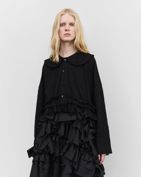 Tao - Women's Peter Pan Collar Cardigan - (Black)