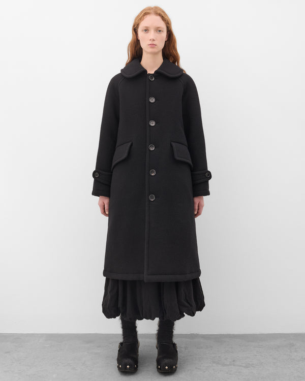 Tao - Women's Belted Peter Pan Collar Coat - (Black)