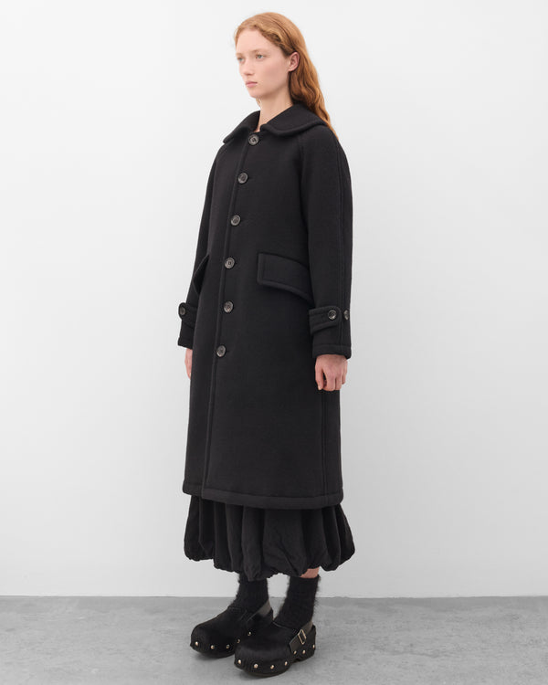 Tao - Women's Belted Peter Pan Collar Coat - (Black)