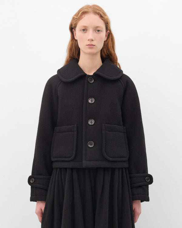 Tao - Women's Wool Peter Pan Collar Jacket - (Black)