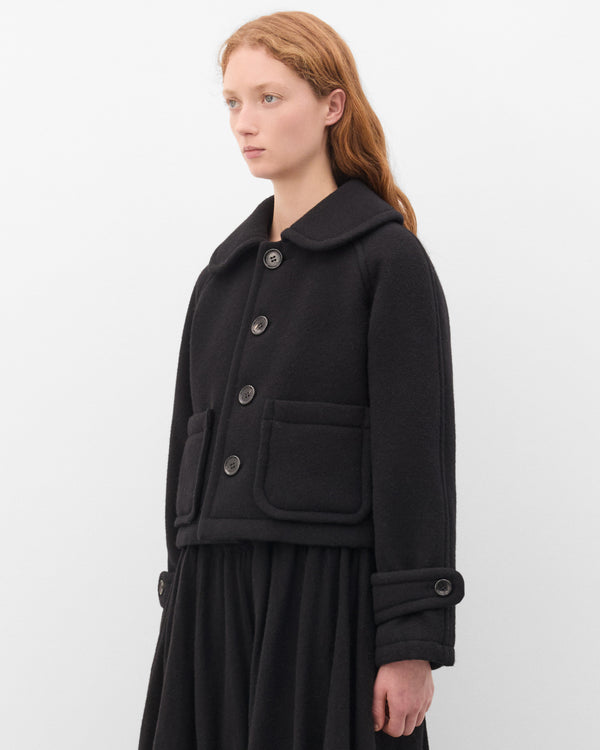 Tao - Women's Wool Peter Pan Collar Jacket - (Black)