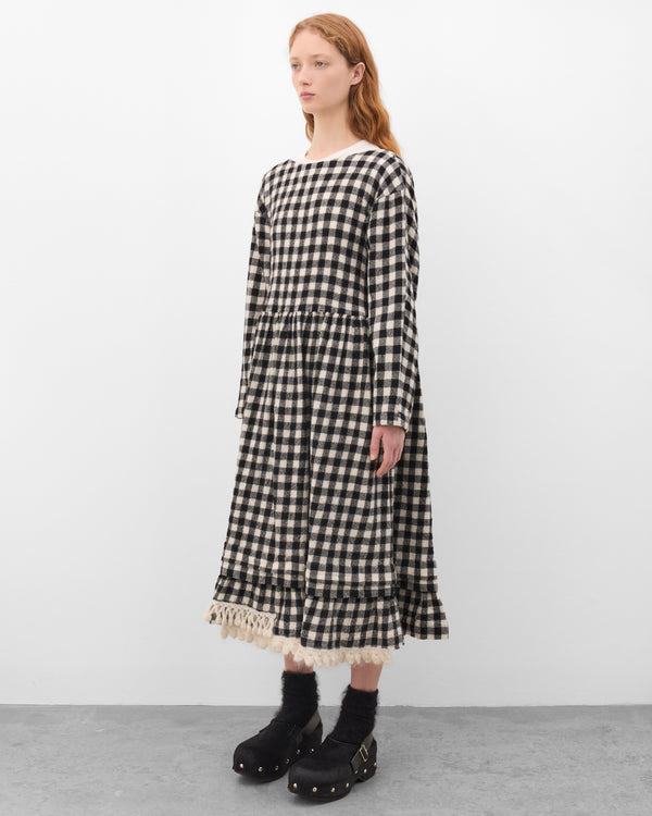Tao - Women's Wool Gingham Dress - (Black/White)