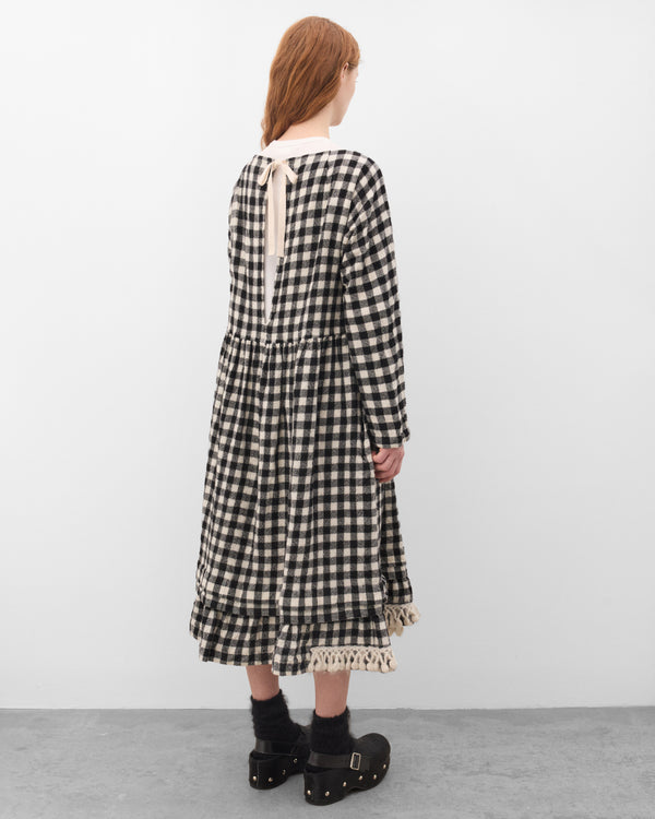 Tao - Women's Wool Gingham Dress - (Black/White)