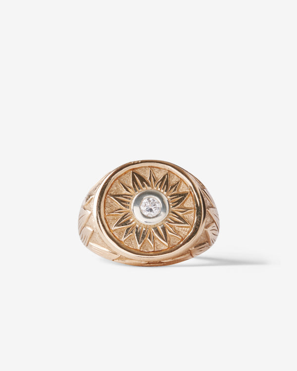 Duffy - Gold Engraved Diamond Ring