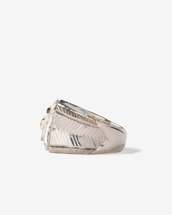 Duffy -  Three Diamond Signet Ring - (Silver/Gold)