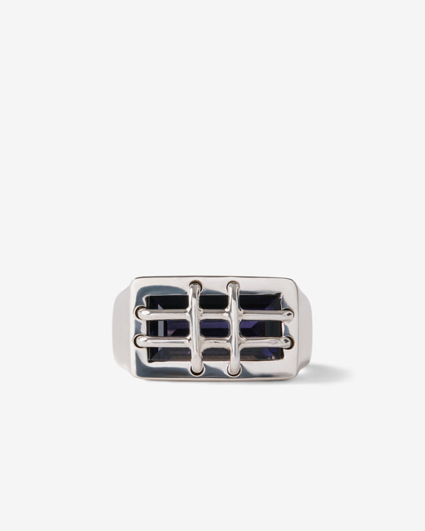 Ouie - Iolite Cage Signet Ring - (Silver)