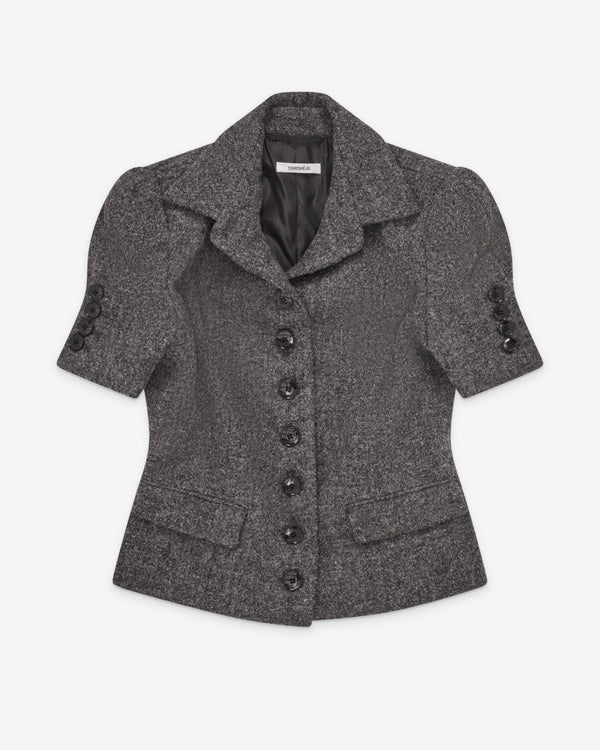 Torisheju - Women's Tailored Short Sleeve Blouse - (Grey)