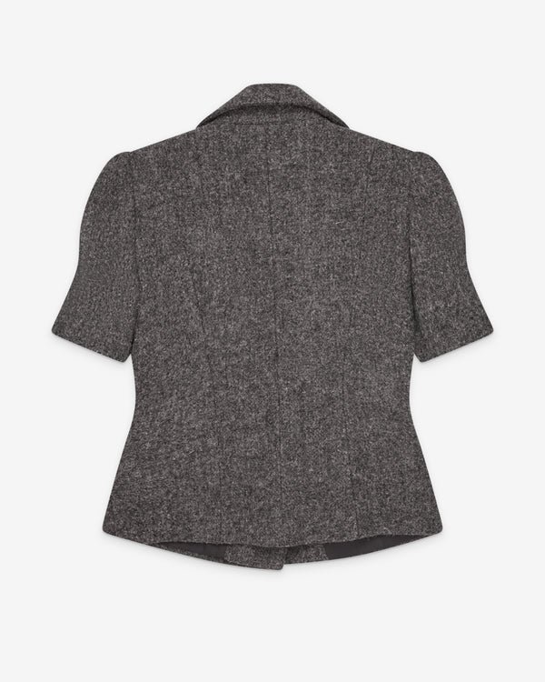 Torisheju - Women's Tailored Short Sleeve Blouse - (Grey)