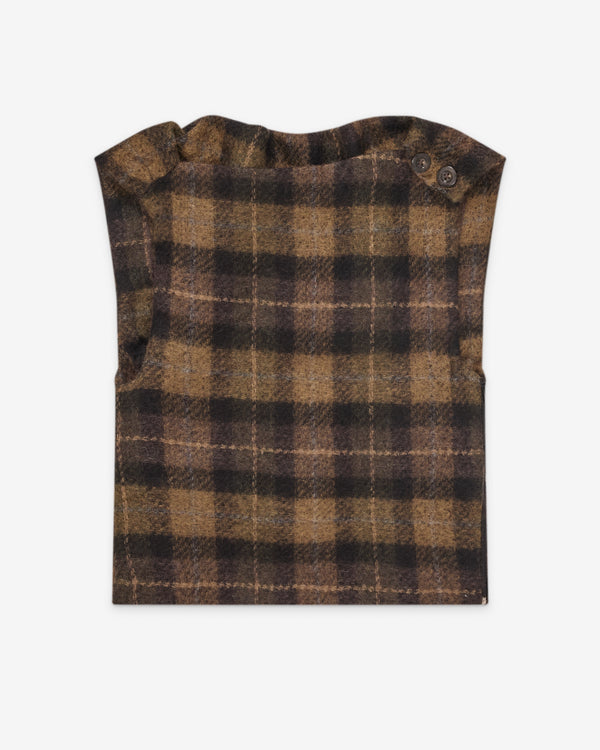 Torisheju - Women's Tartan Open Back Wrap - (Khaki)