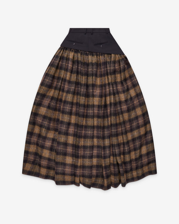 Torishéju - Women's Tartan Ball Gown Skirt - (Khaki/Check)