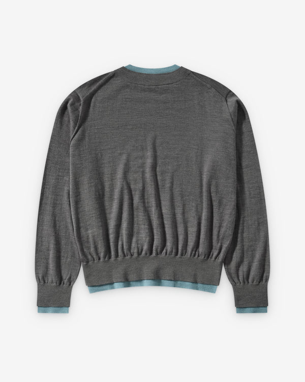 Townwear - Double Layered Sweater - (Turquoise/Grey)