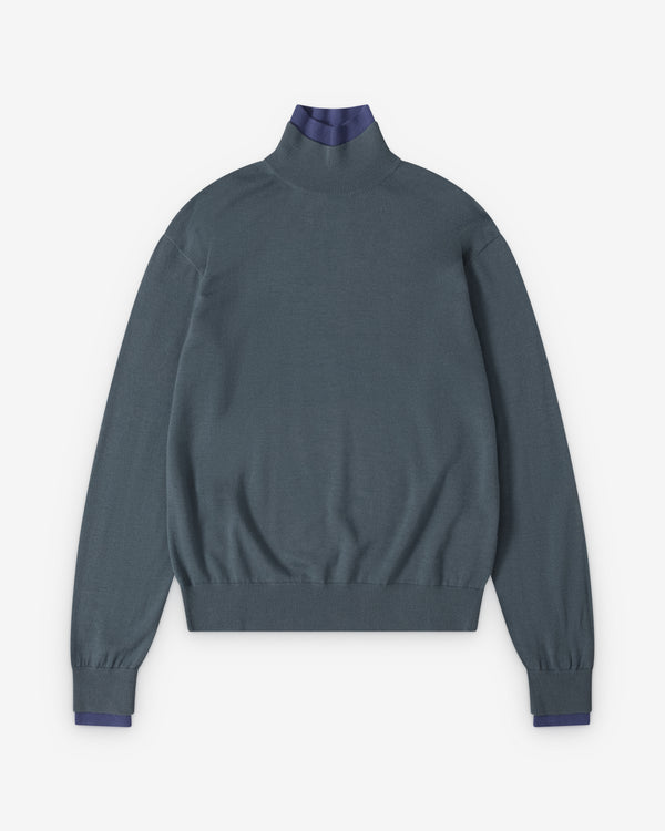 Townwear - Men's Layered High-Neck Sweater - (Teal/Purple)