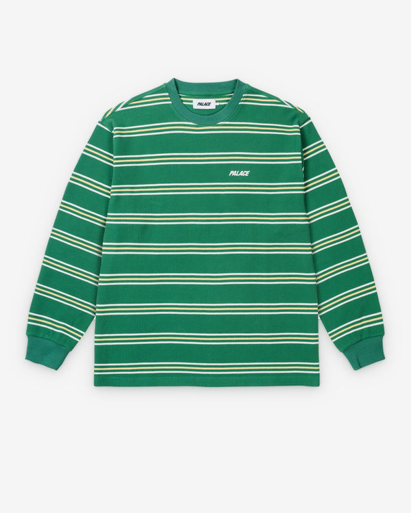 Palace - Men's Trio Stripe Longsleeve - (Lucky Green)