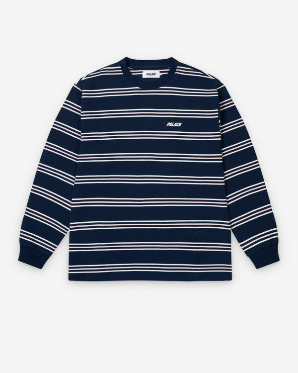 Palace - Men's Trio Stripe Longsleeve - (Navy)