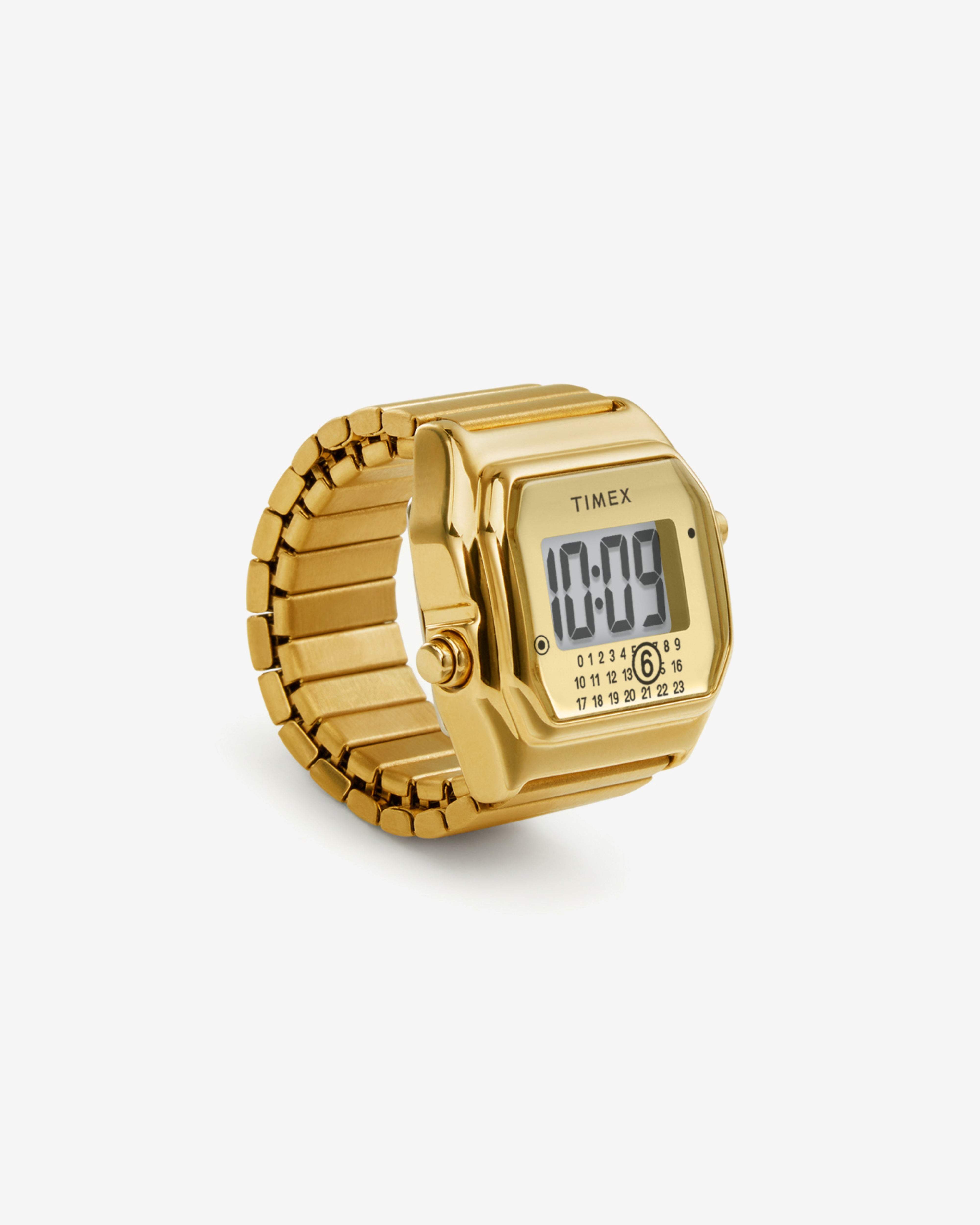 Timex × MM6 T80 Ring Watch Size S/M ② MM6 - Timex x MM6 T80 Ring Watch - Gold Tone S/M | UP THERE