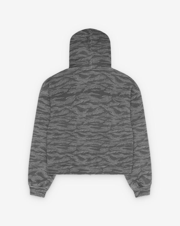 Fugazi - Men's Washed Tiger Camo Zip Hoodie - (Grey)