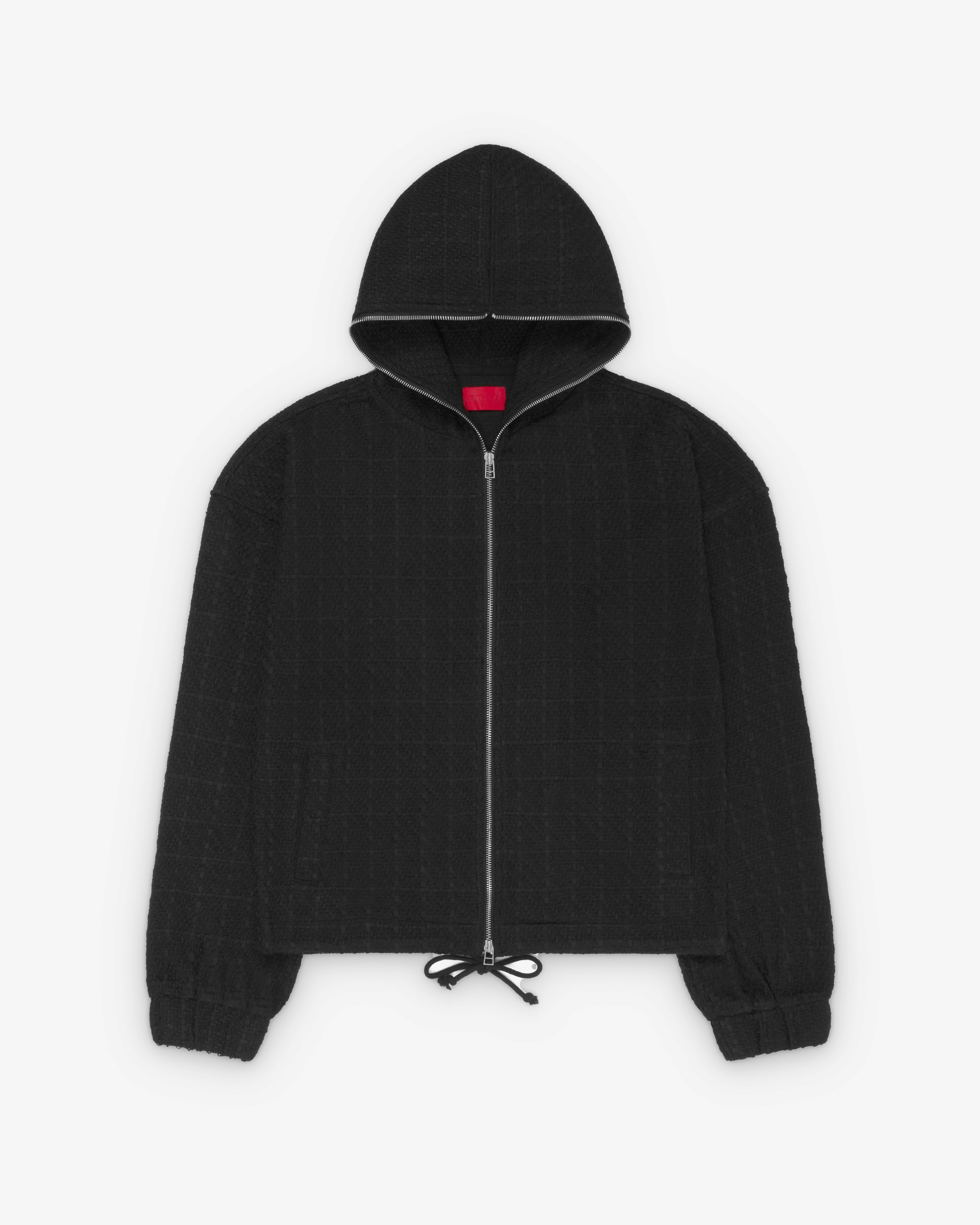 Fugazi: Men's Tweed Zip Hoodie (Black) | Dover Street Market London
