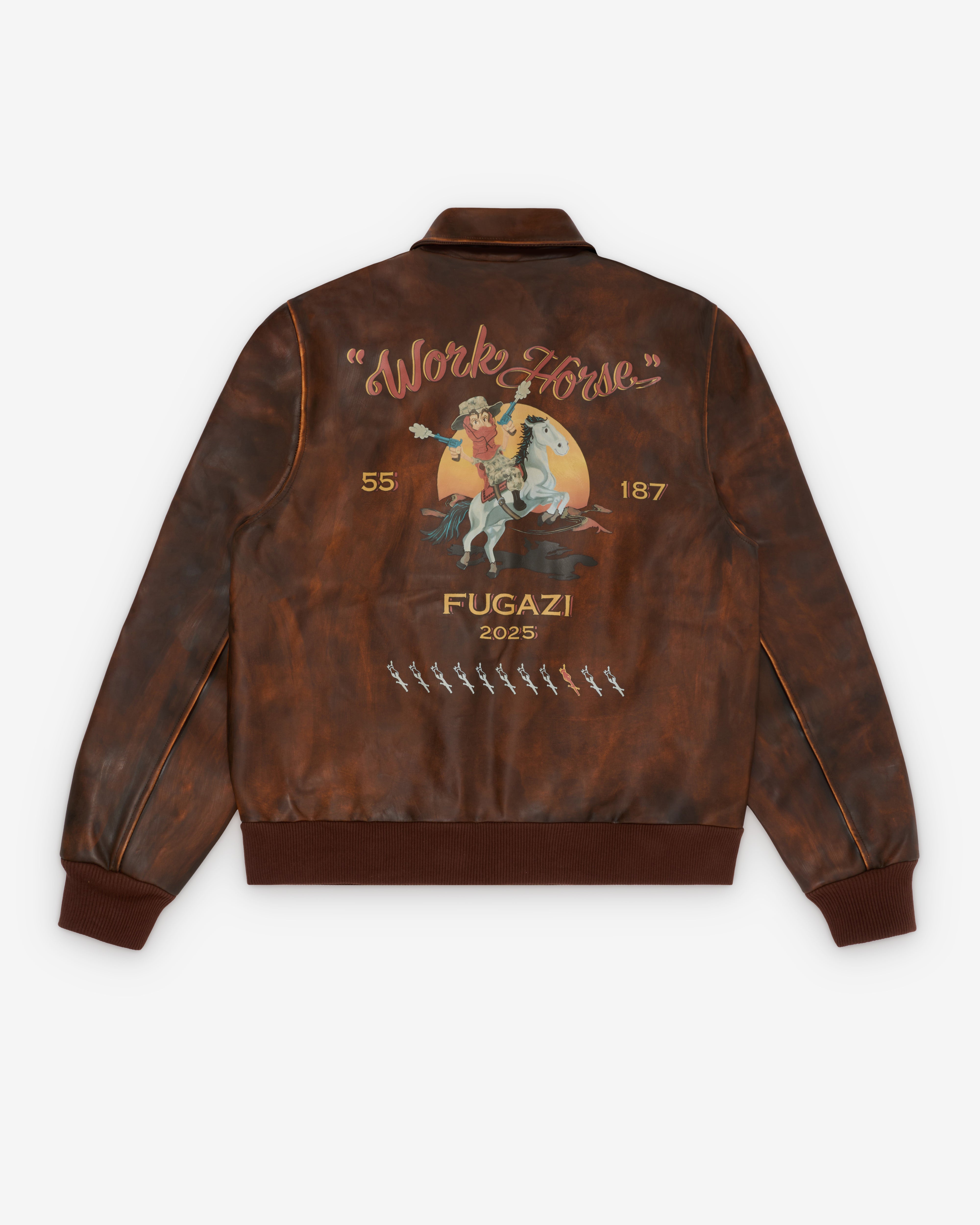 β sheepskin finger hole leather jacket Fugazi: Men's Sheepskin Bomber (Brown) | Dover Street Market London