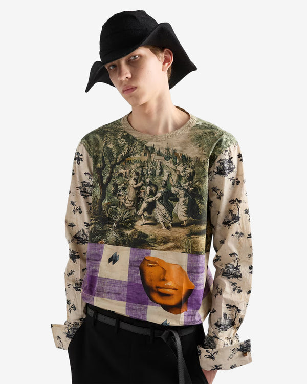 Prada  - Men's Printed Cotton Shirt - (Fern/Azalea)