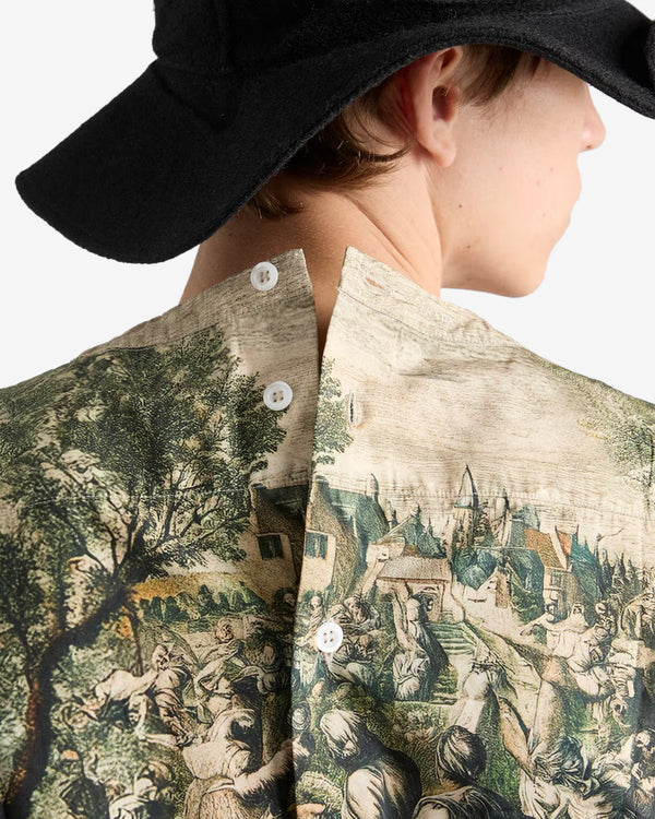 Prada  - Men's Printed Cotton Shirt - (Fern/Azalea)