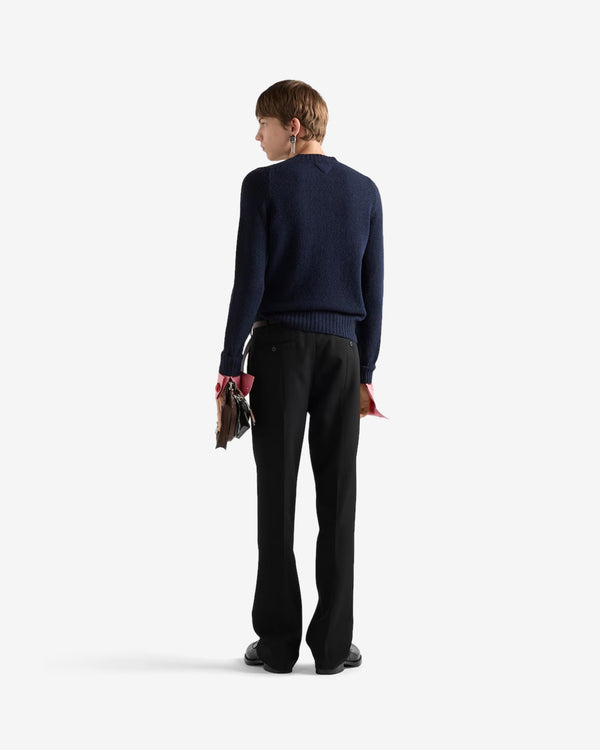 Prada  - Men's Shetland Wool Crew-Neck Sweater - (Navy)