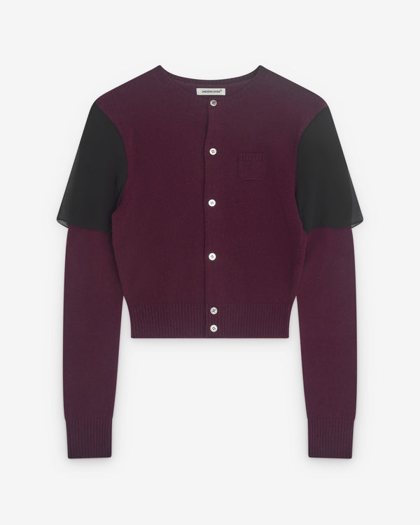 Undercover - Women’s Overlay Knit Cardigan - (Bordeaux)