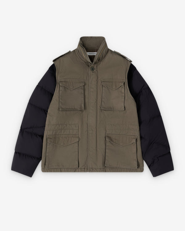 Undercover  - Men's Washed Puffer Field Jacket - (Khaki)