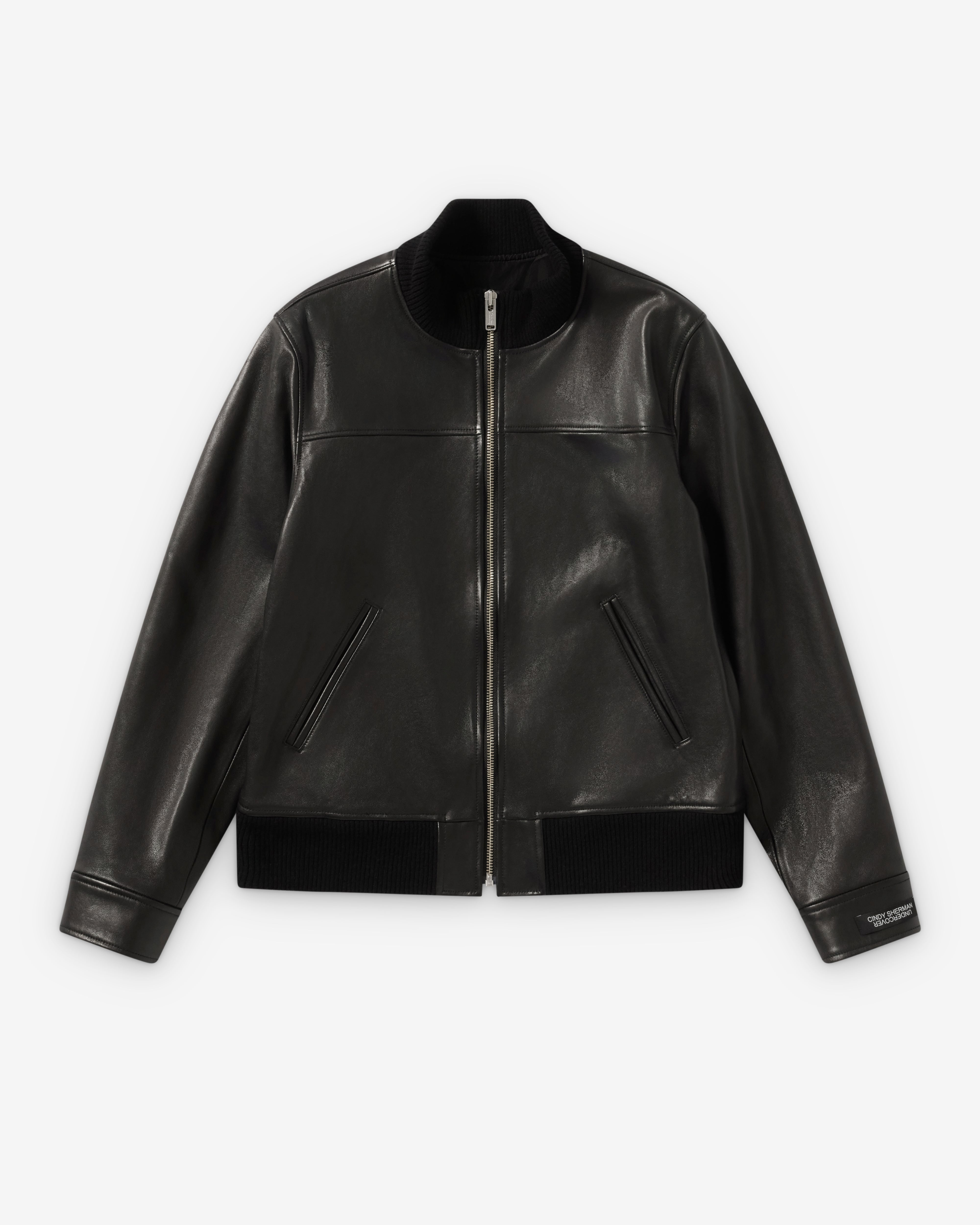 Undercover : Men's Leather Cindy Sherman Jacket (Black) | Dover