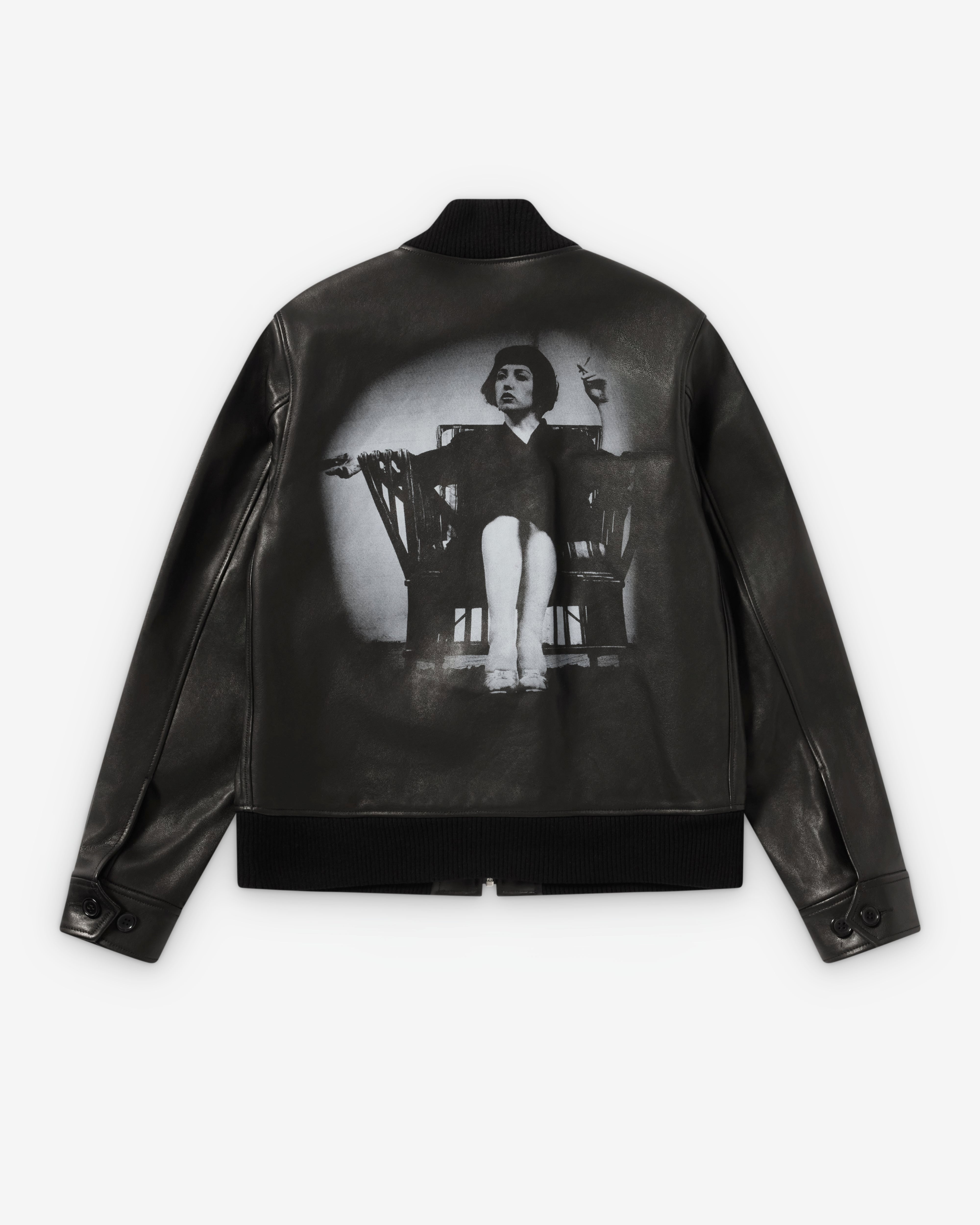Undercover : Men's Leather Cindy Sherman Jacket (Black) | Dover