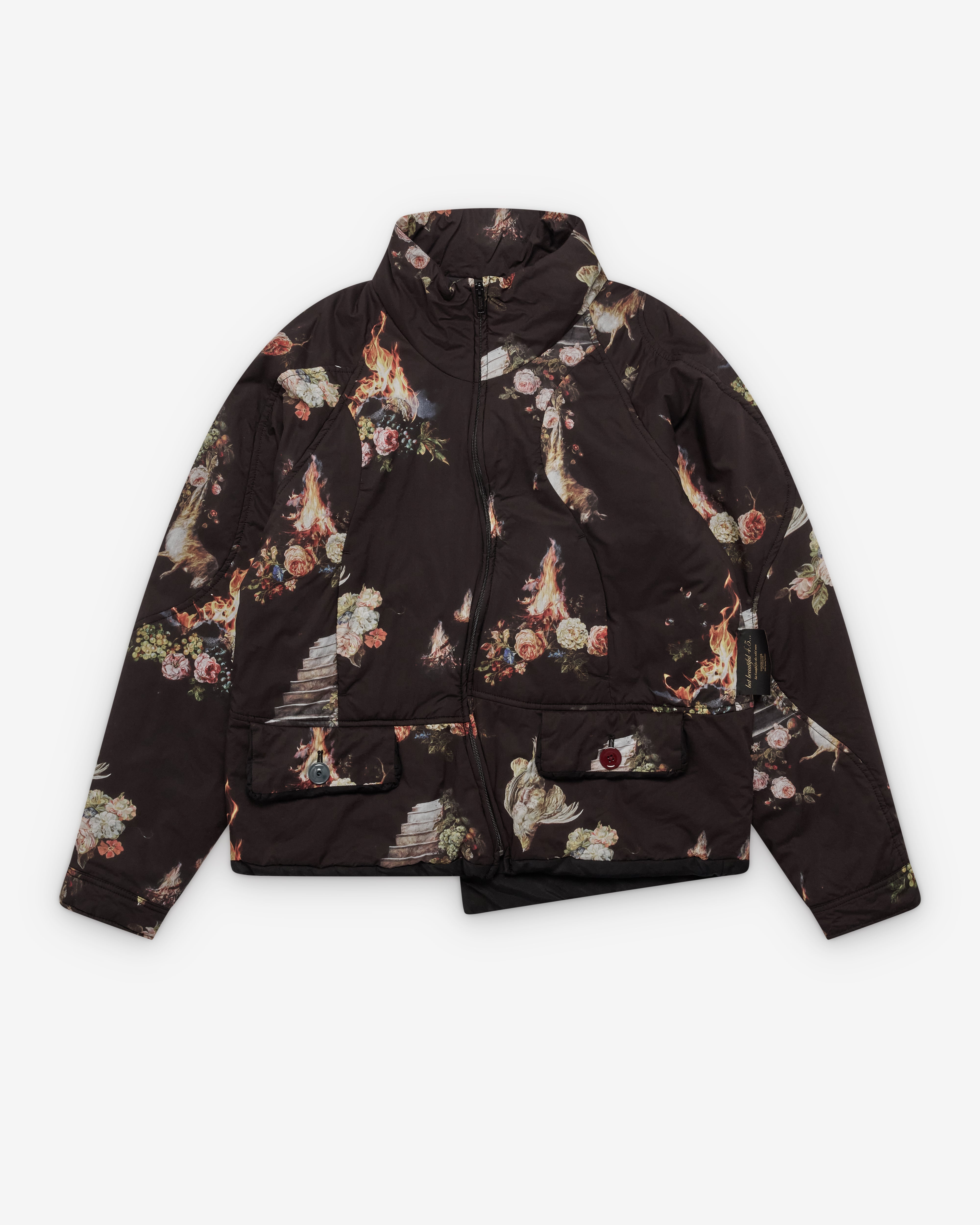 Undercover: Men's Printed Insulated Jacket (Black) | Dover Street
