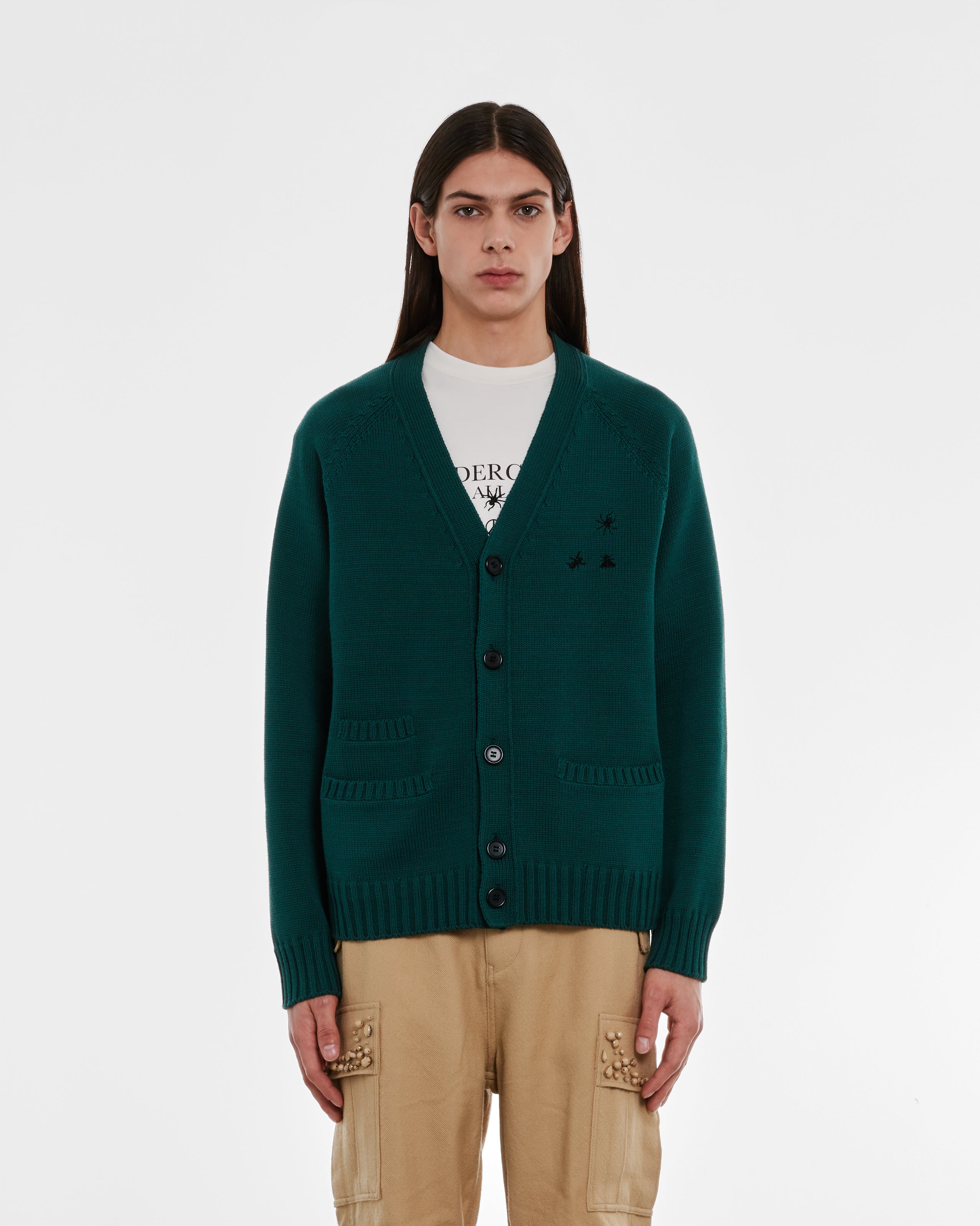トップス UNDERCOVER 22SS RoundNeck Cardigan Undercover: Men's Cardigan (Green) | Dover Street Market London