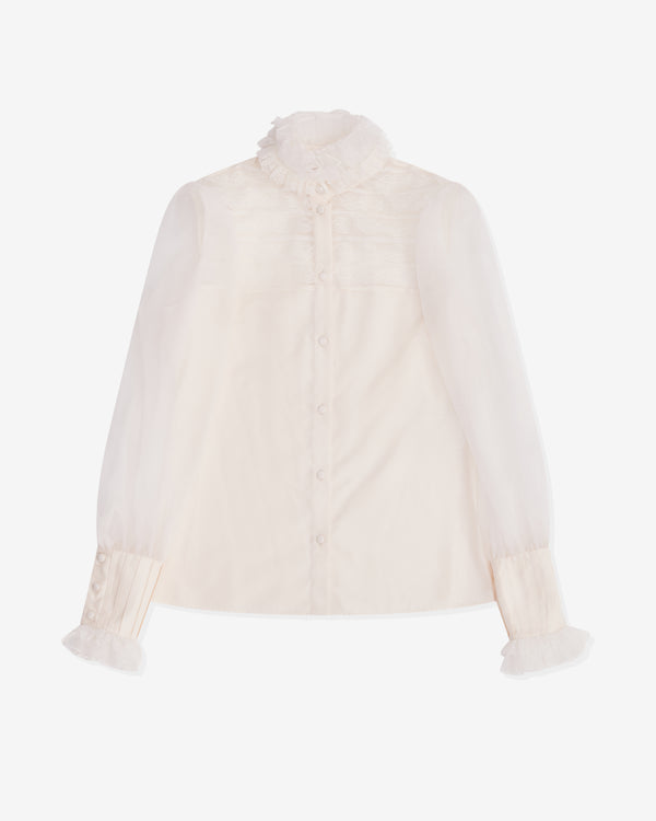 Valentino - Women's Ruffle Neck Shirt - (Ivory)